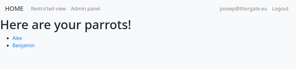 Example hard-coded parrots